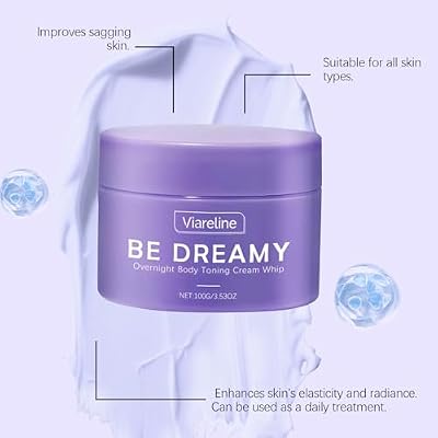 Be Dreamy Overnight Body Toning Cream Whip, with Glycerin & Hyaluronic Acid, Firming & Sculpting, 3.53 oz