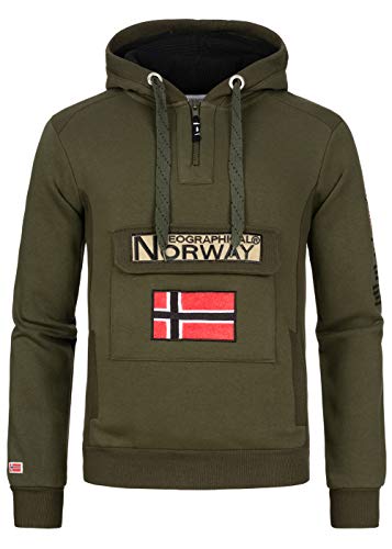 Geographical Norway Gymclass Men - Sweat Homme Capuche Poche Kangourou - Vêtement Sweatshirt Hoody Chaud Manches Longues - Pull Hommes Printemps Ete Automne...