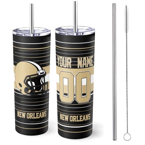 Image of New Orleans Tumbler 20oz Travel Mug Custom Name and Number Gifts