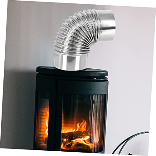 Oatipho Chimney Exhaust Pipe Flexible Exhaust Tubing Flex Hose Chimney Flue Elbow Wood Stove Chimney Kit Wood Stove Pipe 6 Inch Pipe Elbow Chimney Stainless Steel Flues Air Hose #TOP1