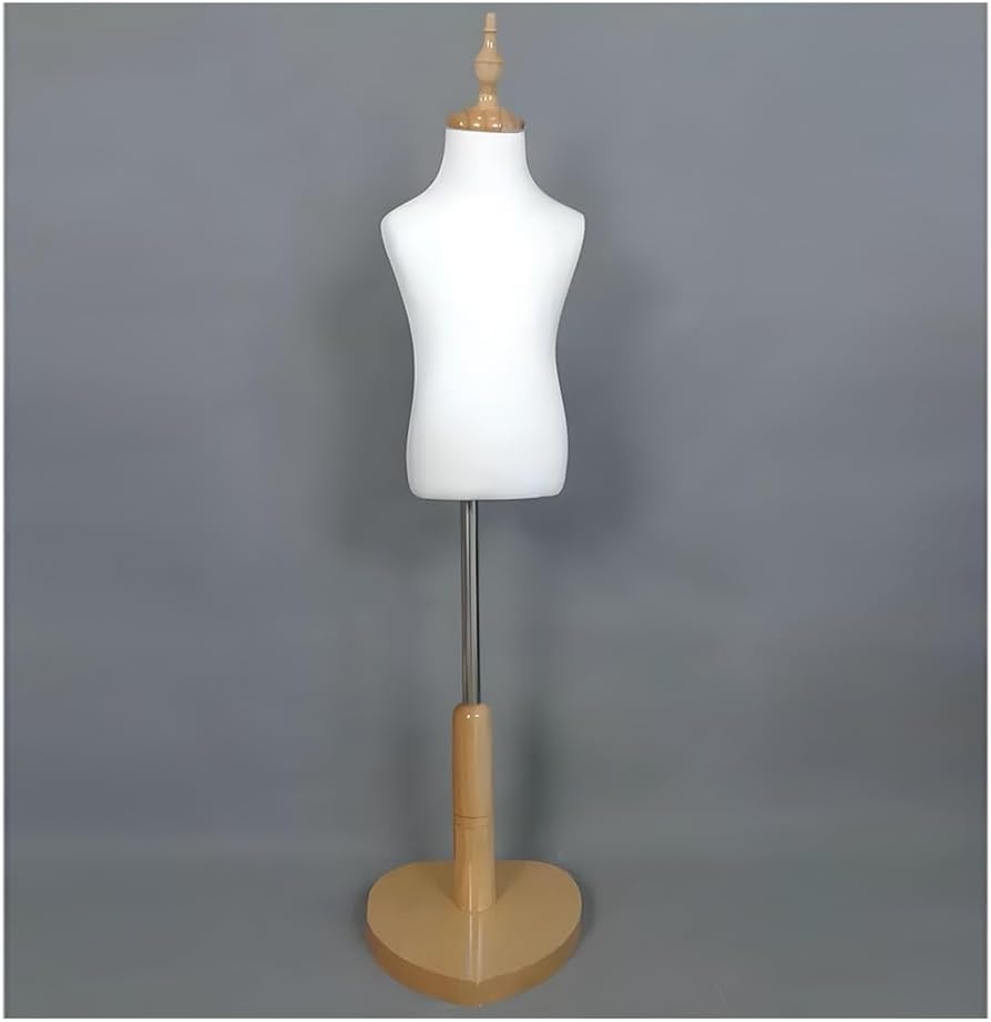 GRRICEPL Kids Bust Body Mannequin, Mannequin Dress Model, Wooden Heart Base, for Retail Clothing Shops(Beige,2)