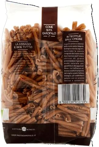 Garofalo Organic Whole Wheat Casarecce Pasta, 500 g,Brown