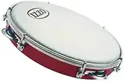 Pandeiro Izzo 10 Polegadas ABS Vermelho com Pele Leitosa 6 Afinadores 5 Pares Platinelas