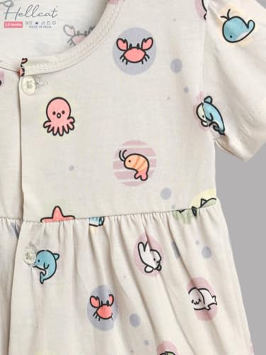 Image of HELLCAT 100% Cotton Baby Frock Dress for Girls - Pack of 3, Soft & Trendy, Short Sleeve