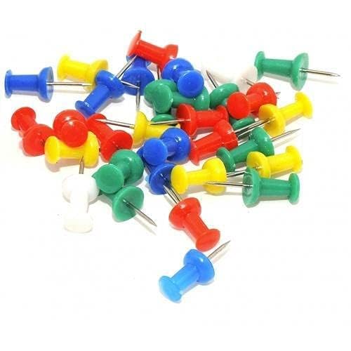 Multicolor Thumb/Drawing/Notice Board Pin Tracks & Pins Gem Pins for Notice Boards, Soft Board, Display Board of Office, Home, School, Shop Pack of 100 pcs ​