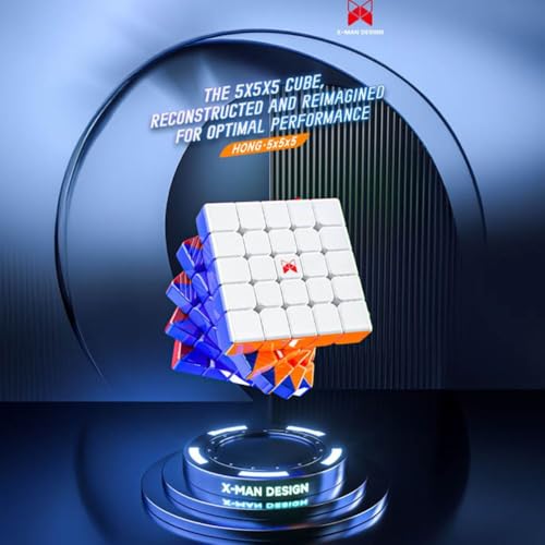 Image of QiYi X-Man Hong 5x5 Magnetic Speed Cube | Ball-Core, UV Coated & Core Positioning | 61mm Lightweight 128g Flagship Professional 5x5x5 Puzzle