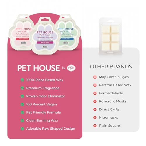 Image of One Fur All Pet House Spring and Summer Wax Melts for Pet Odor, Natural, Plant Based Soy Wax Melts, Long Lasting Fragrance for Fresh Smelling Homes, Water Lilies