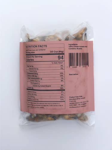Proa Premium Frozen Mussels Meat From Patagonia, Vacuum Pack 1Lb (10Lb Case) #TOP1