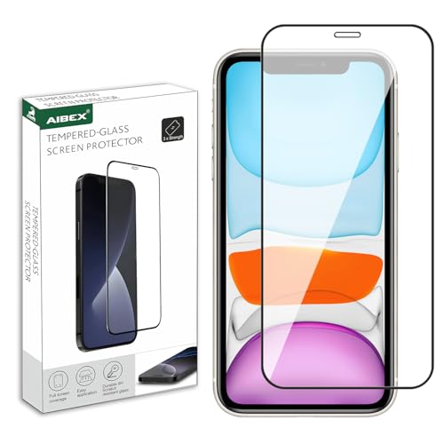 Image of AIBEX Tempered Glass for Apple iPhone 11 / Apple iPhone XR | 9H Hardness | Anti-Glare & Anti-Fingerprint | Water Resistant | Edge-to-Edge Full Screen Protector | Bubble-Free Installation