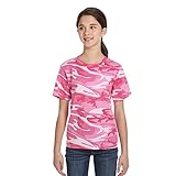 Expression Tees Kids Plain Blank T-Shirt Small Pink Camo