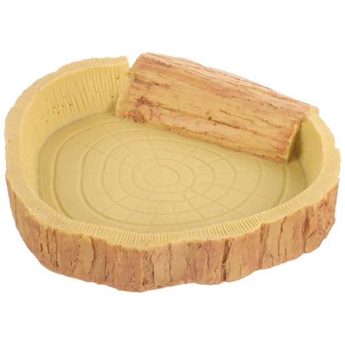 BCOATH Reptile Feeding Bowl for Terrarium Resin Food and Water Dish for Lizards Tortoises and Geckos Compact Durable Easy to Clean for Reptile Care