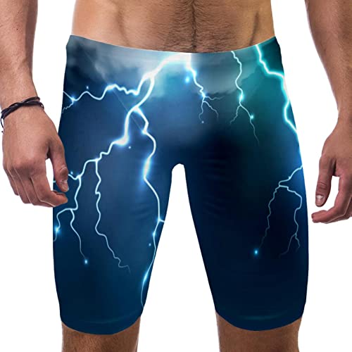 Bañador de pierna cuadrada para hombre Night City Sky bañador atlético natación