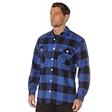 Extra Heavy Weight Brawny Flannel Shirt (2X-Large, Blue)