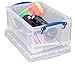 Really Useful Box 9 Liter Plastic Stackable Storage Container with Snap Lid & Built-in Clip Lock Handles for Home or Office Organization, Clear