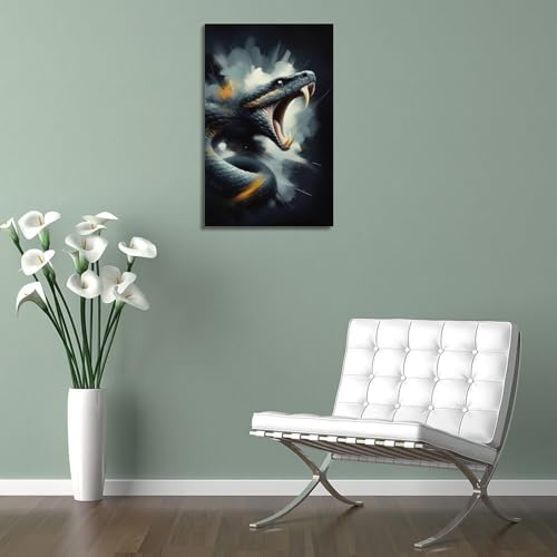 Poster serpent bouche ouverte impression d'art moderne 20x30 cm - 5