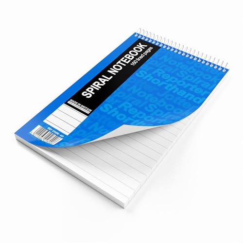 Silvine 8x5" Reporter's Spiral Shorthand Notebook with 160 Pages (Pack of 12), Blue (Cover may vary) - 6