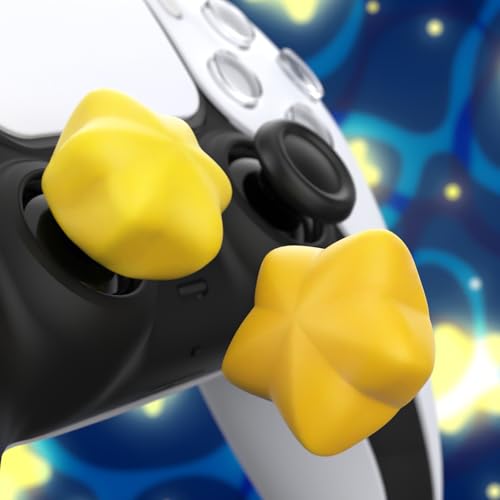 Image of PlayVital Cute Universal Illuminated LED Thumbstick Grips for ps5, for ps4, Joystick Caps for Xbox Series X /S, for Xbox One, Switch Pro Controllers, Joystick Protection - Stars