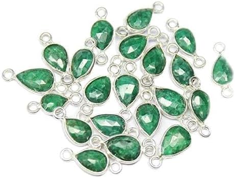 1 Strand Emerald pear Bezel Faceted 6 Pieces Strand Gemstone Beads, Jewelry Supplies for Jewelry Making, Bulk Beads, for Meditation Jewellery for Reiki Healing Mystic Gemstone Size 12mm to 15mm