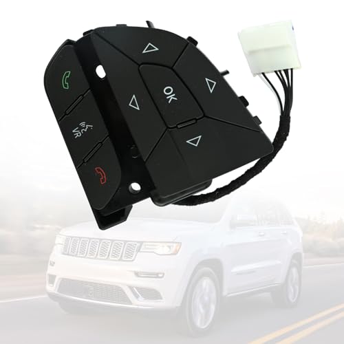Getfarway Steering Wheel Audio Control Switch Left L 68159639AC Compatible with Jeep Grand Cherokee 2014-2021 / Dodge Durango 2014-2021 Replace 68245341AA 68245341AB 68321891AA 68245341AC