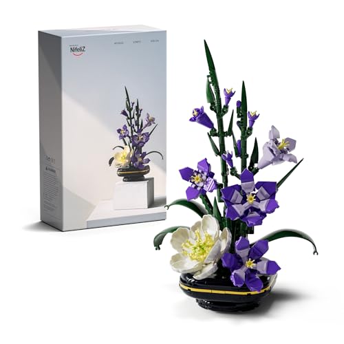 Nifeliz Botanicals Gladiole Blumen Klemmbausteine für Erwachsene, Künstliche Blumen Modell für die Ausstellung im Haus oder Büro, Dekoration & Geschenk (478 Teile, NF10332)