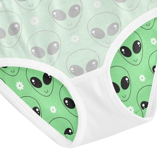 Girls' Underwear Green Alien Cotton Stretch Comfort Toddler Panties 5