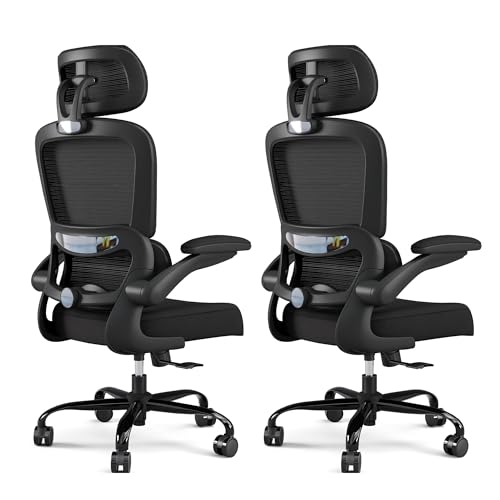 Image of TRALT Office Chair Ergonomic Desk Chair, 330 LBS Home Mesh Office Desk Chairs with Wheels, Comfortable Gaming Chairs (2, Black)