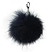 XXL Taschenanhänger Schlüsselanhänger Bommel Pelzbommel Fellbommel Pompon Pelz Fell Echtpelz ! viele Farben ! (Anhänger waschbär-schwarz)