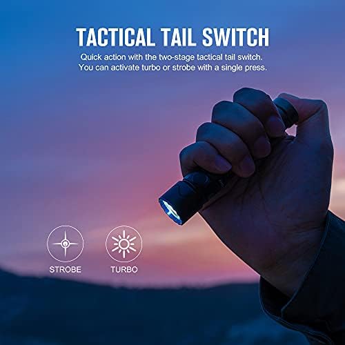 OLIGHT WM 2 Tactical Torch 1750 Lumens Rechargeable LED Torch with Proximity Sensor and Dual Switch, Pocket Handheld Torches for Emergency Camping Outdoor Hiking (Black)