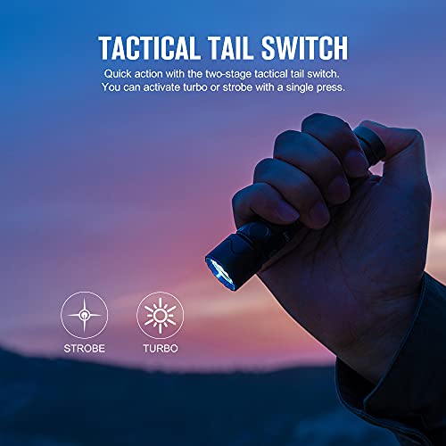 Olight Warrior Mini2 1750 Lumens Rechargeable Tactical Flashlight With Dual Switch And Proximity Sensor, High Performance Led Flashlights For Edc, Outdoor, Camping And Emergency (Black) #TOP4