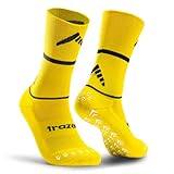 Traction Grip Socks gelb von trazer, Sportsocken Gr. 43-47 |Atmungsaktive Anti-Rutsch-Socken für maximalen Komfort und Halt |Anti-Blasen Polsterung | Perfekt für Fußball, Fitness, Joggen etc.