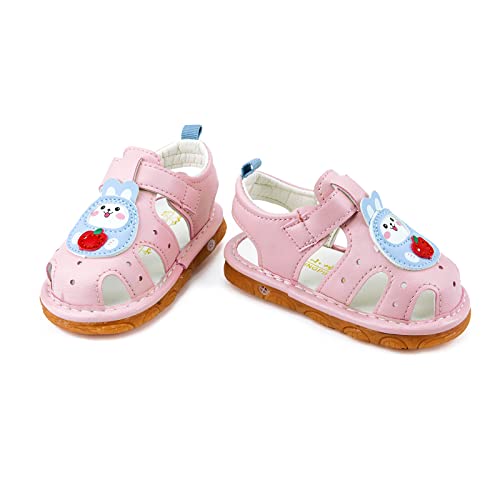 Image of SOFMUO Baby Boys Girls Squeaky Sandals Non-Slip Soft Rubber Sole Closed Toe Infant Summer Outdoor Shoes Toddler First Walkers
