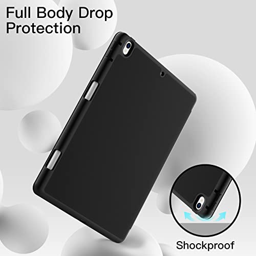 JETech iPad Air 3 (10.5インチ 2019, 第3世代)とiPad Pro 10.5 用Pencilホルダー付き ペンシル ソフトTPUバック スリム保護カバー オートウェイクアップ/スリープ機能付き (ブラック)