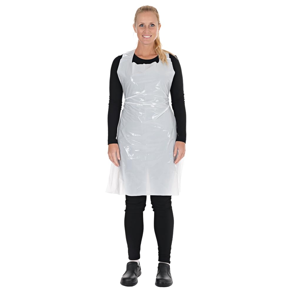 Franz Mensch 1000 Stück Hygostar Einwegschürzen im Beutel ca. 25 my | LDPE, weiß, 25my, L: 110cm, B: 75cm, Karton, Einwegschürzen, Plastikschürzen, Einmalschürzen