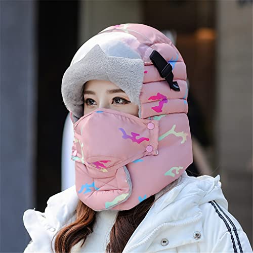 Bonnet de ski anti-vent avec caches-oreilles en velours isolant
