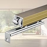 Einspurige Bypass-Scheunentorbeschläge 40 60 80 120 150 Zoll, Schiebetürschienen Und -Rollen Für Küche, Schlafzimmer, Balkon Und Terrasse, (6 Räder) (150 cm)