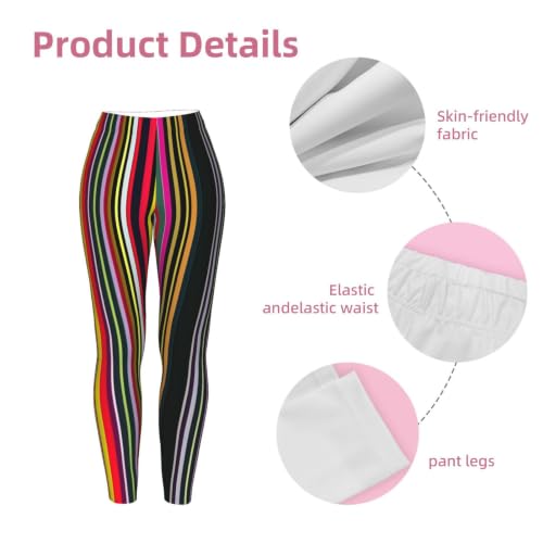 Leggings elásticos anti-transparencias con estampado de rayas verticales mujer 7