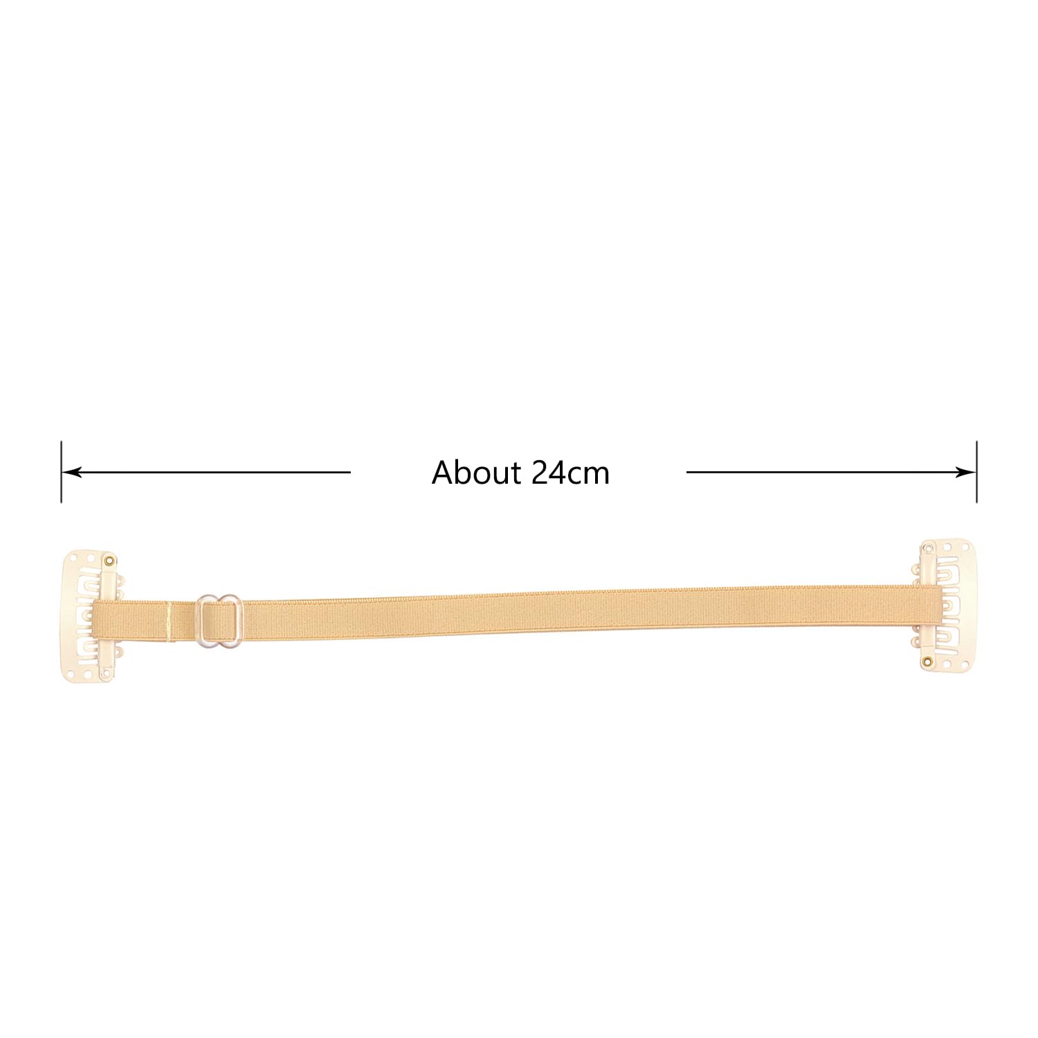 4 Pcs Face Lift Bands Adjustable Elastic Eyelids Lift Straps with Clips for Face Shaping (24cm Blonde Single Bands) - Image 2