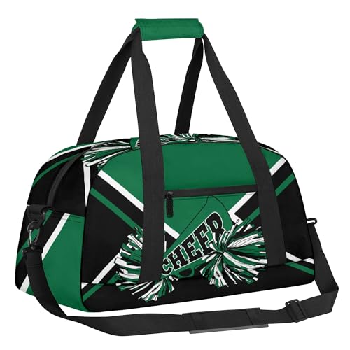 Personalized Cheerleader Duffle Bag with Name Custom Gym Travel Sports Bag for Women Cheer Team (Green&White&Black)2