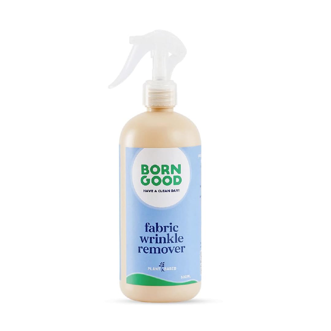 Born Good Plant-based Instant Fabric Wrinkle Remover | Removes Creases | Fabric Refresher | Odor Eliminator | All Types Of Clothes & Fabrics |Bidegradable, Non-toxic | For Upto 100 Shirts | 500 ml