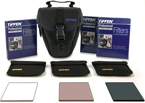 Tiffen 4 x 5.6 4mm Thick Digital Video Essentials Kit 3 - Clear, Ultra Circular Polarizer, and 812 Filters