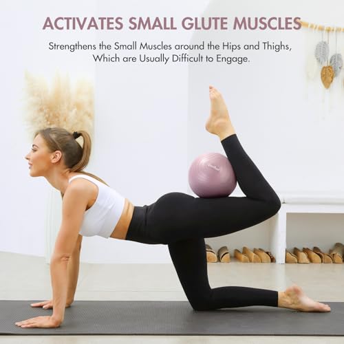 Image of Pilates Ball 9 Inch Core Ball, Small Exercise Ball Between Knees for Physical Therapy, Small Yoga for Pilates, Yoga and Core Training, Fitness for Workout at Home Gym and Office
