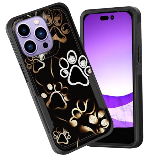 Coque iPhone 15 Pro résistante aux chocs avec protection hybride silicone et motif de pattes