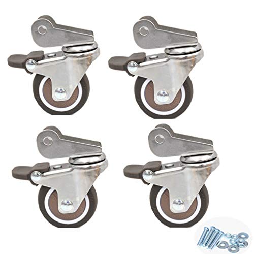 Roulettes pour berceau et meubles P 20mm en caoutchouc avec freins x4