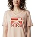 Columbia Women's Plus-Size Mount Rose Relaxed Tee, Peach Cloud Heather/Linear Hike, 1X