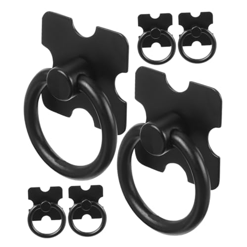 Kisangel 6個 黒色環形キャビネットノブ 軽量コンパクトな亜合製ドレッサープル 引き出し 書棚 クローゼット用装飾取っ手家具用ハンドル