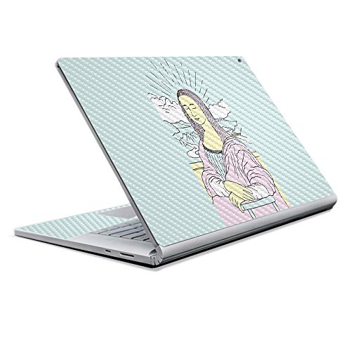 Image of MightySkins Carbon Fiber Skin for Microsoft Surface Book 2 13 inch (2017) - Modern Lisa,Protective, Durable Textured Carbon Fiber Finish,Easy to Apply, Remove, and Change Styles,