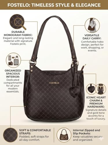 Image of Fostelo Women's Blossom Luxe Satchel Tote Handbag for Women | Ladies Purse | Stylish Shoulder Bag | Gift For Women