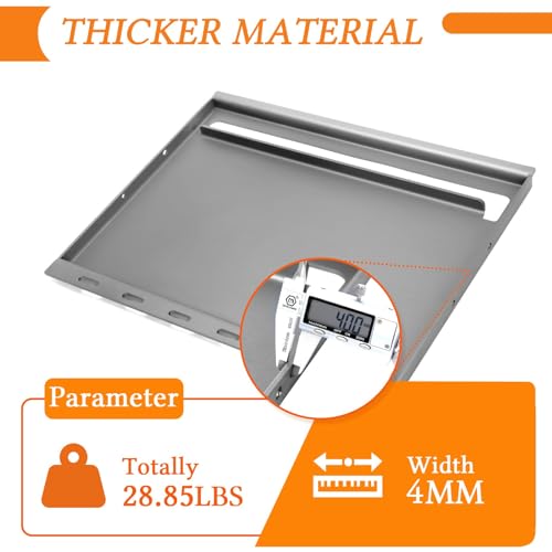 For Weber Griddle Insert, Full Size Griddle for Weber Genesis 300 Nonstick Coated with Removable Handles for Genesis E310 E320 E330 S310 S320 S330 (2007-2016), for 7528/7524