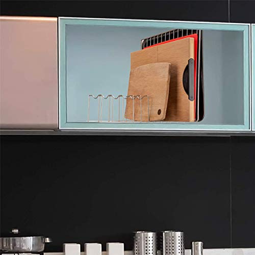 SANNO Pot Lid Holder Organizer Pot Lid Rack Holder Suitable for Bakeware Dish Plate, Cutting Boards, Pots & Pans, Serving Trays, Reusable Containers in Cabinet Pantry - Image 5