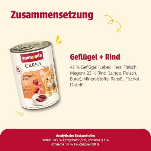 animonda Carny Adult Kitten Nassfutter Geflügel + Rind (12 x 400g) – Ansicht 4